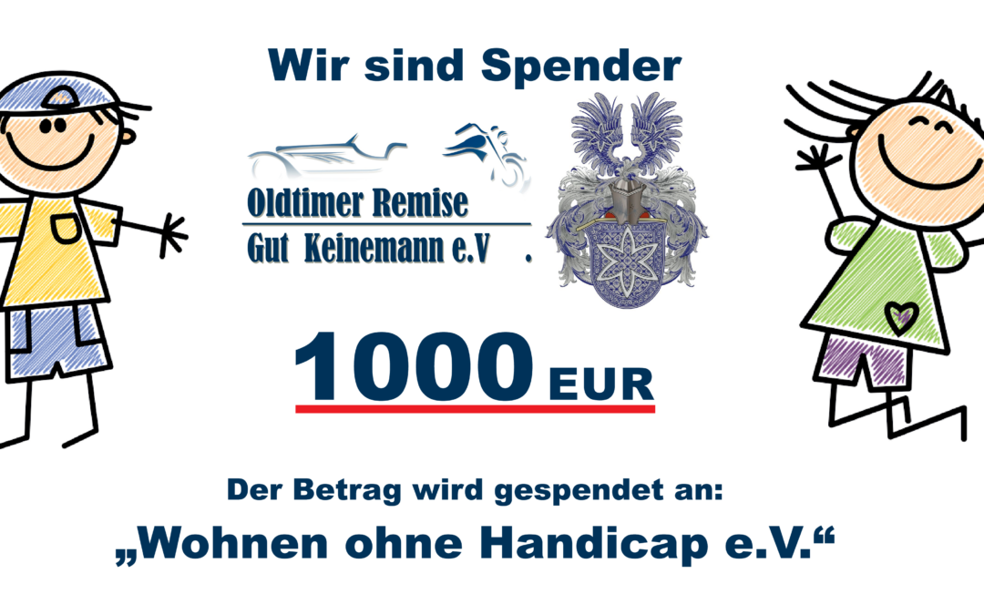 Die Autofreunde der Oldtimer-Remise Gut Keinemann sammelten 1000 Euro für das Wohnprojekt